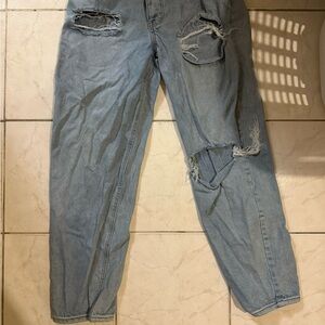Men's Distressed Light Blue Jeans